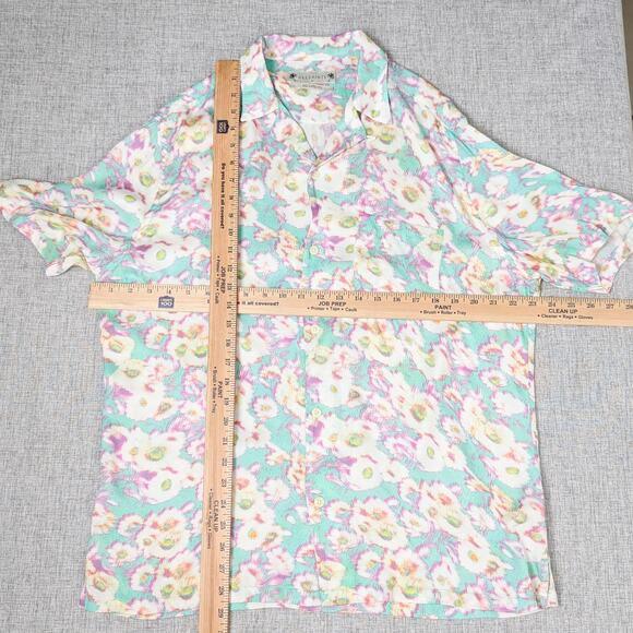 All Saints Men's Florax Floral Printed Camp Collar Shirt size Medium - Picture 7 of 8